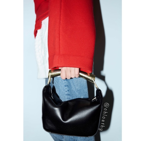 Zara METAL HANDLE BUCKET BAG - Picture 2 of 11